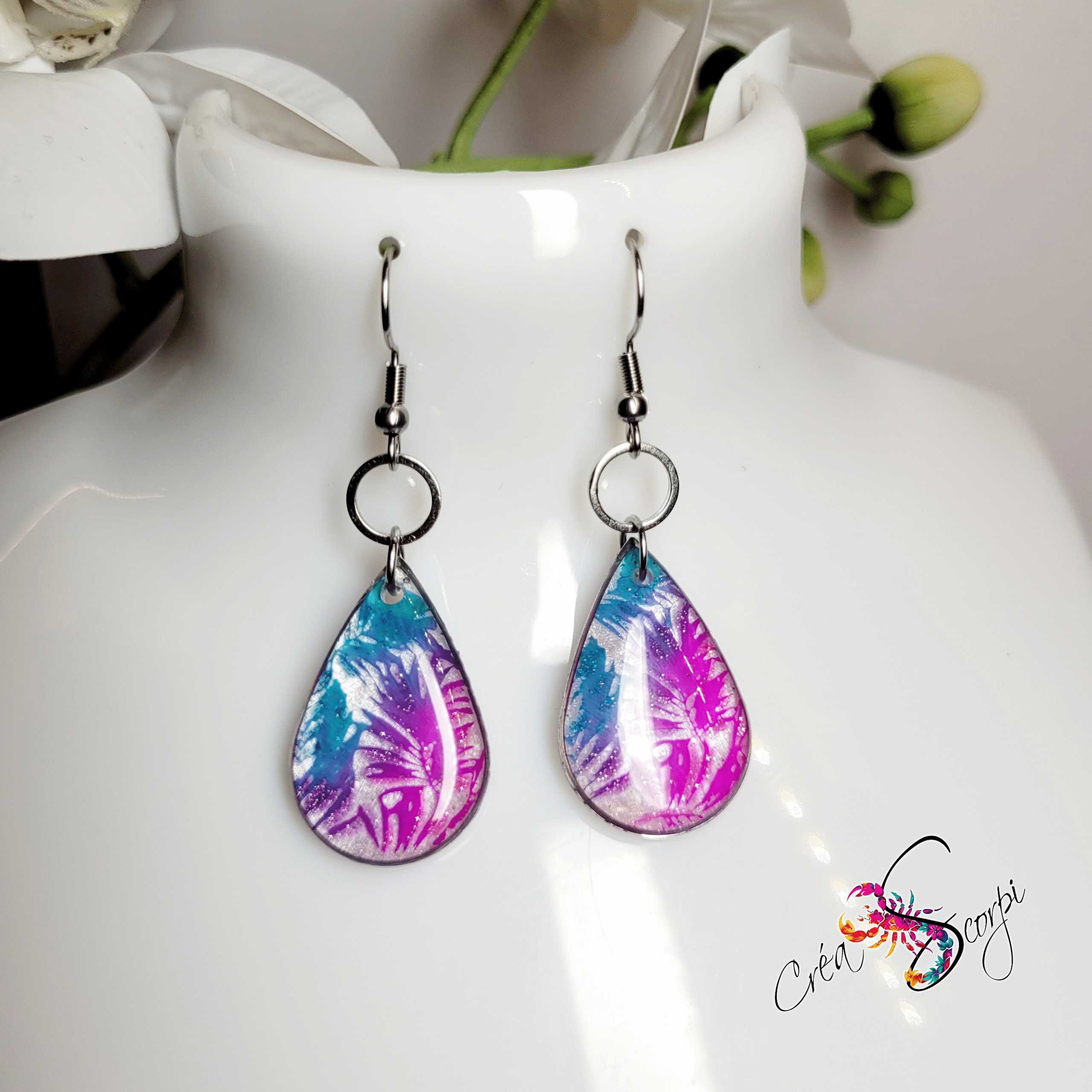 Boucles d'Oreilles Goutte "Aurore Scintillante"