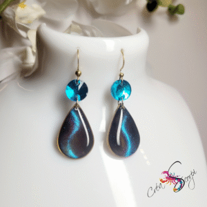 Boucles d'Oreilles "Aurore Boréale Bleue"