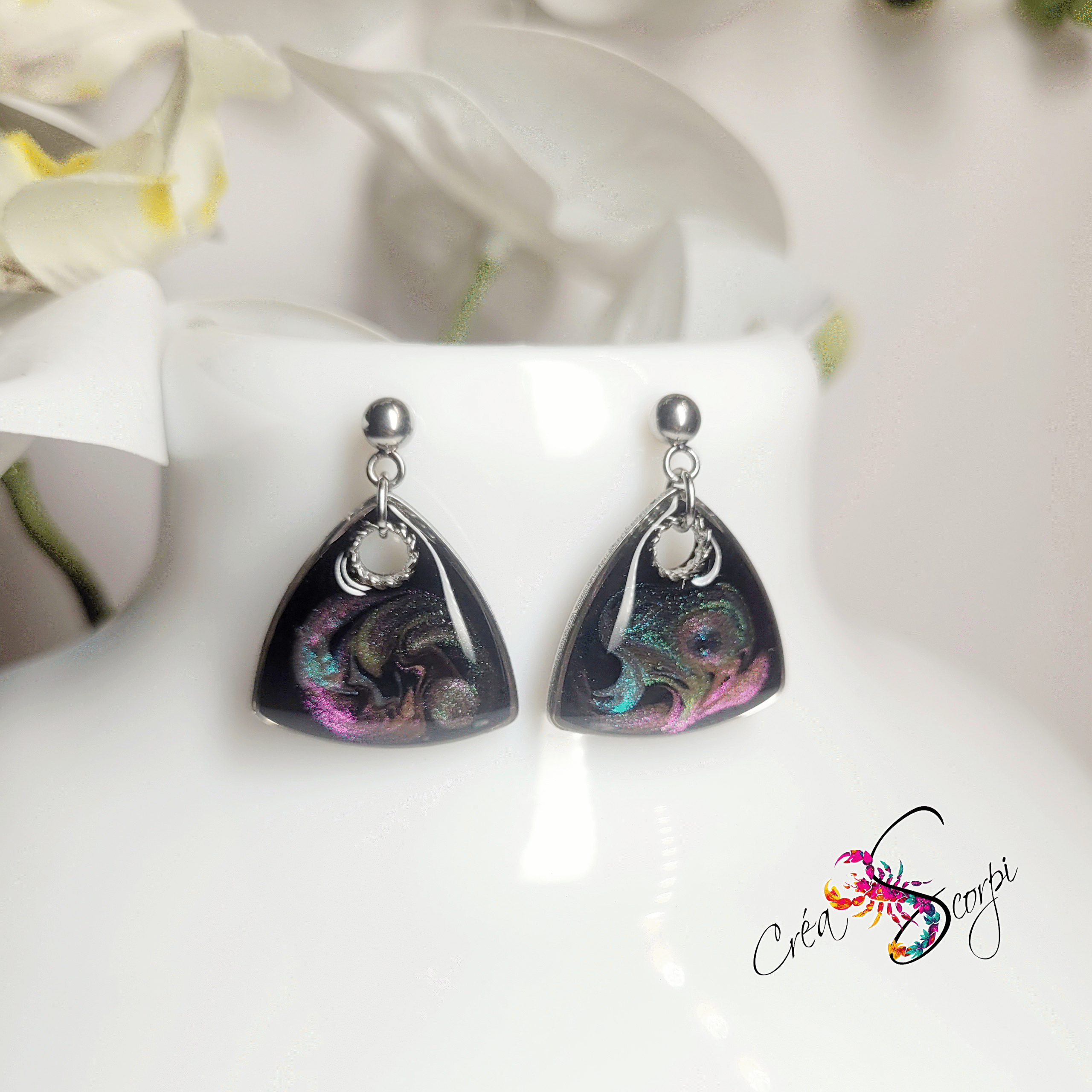 Boucles d'oreilles Triangle Nuit Mystique
