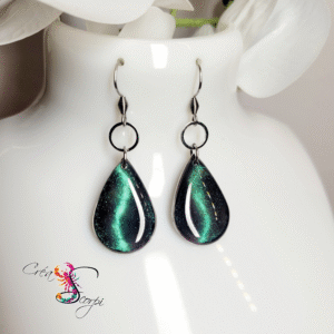 Boucles d'oreilles "Aurore Boréale Émeraude"