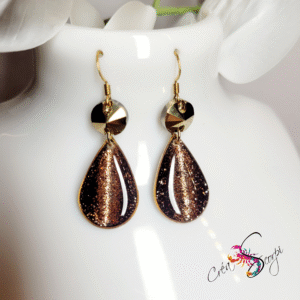 Boucles d'Oreilles "Aurore Boréale Dorée"
