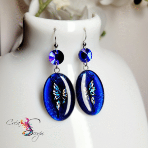 Boucles d'oreilles pendantes "Papillons de nuit"