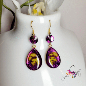 Boucles d'oreilles pendantes "Feuilles de Ginkgo"