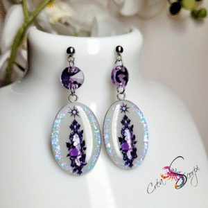 Boucles d'oreilles pendantes "Miroir Magique"