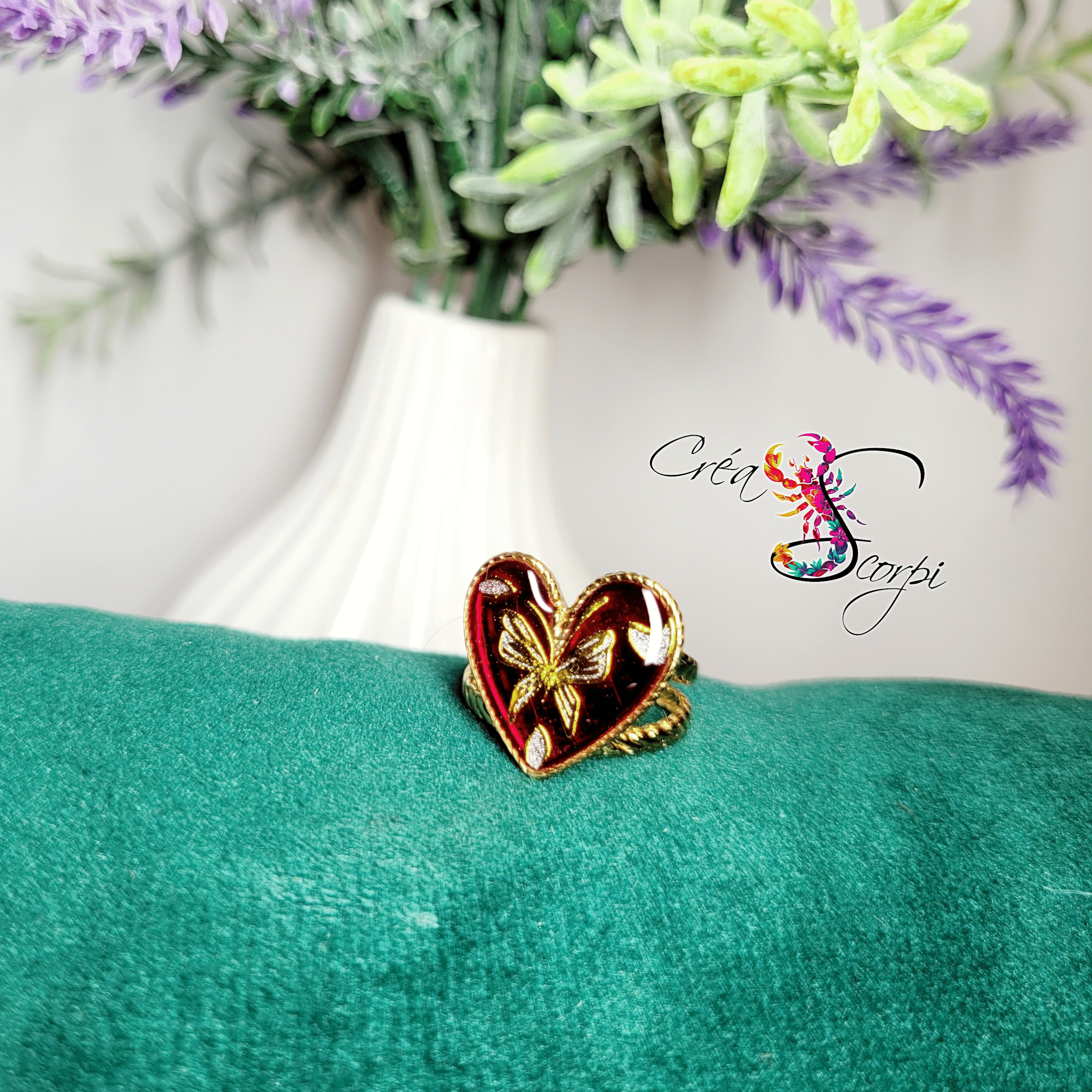 Bague Cœur Passion & Papillon