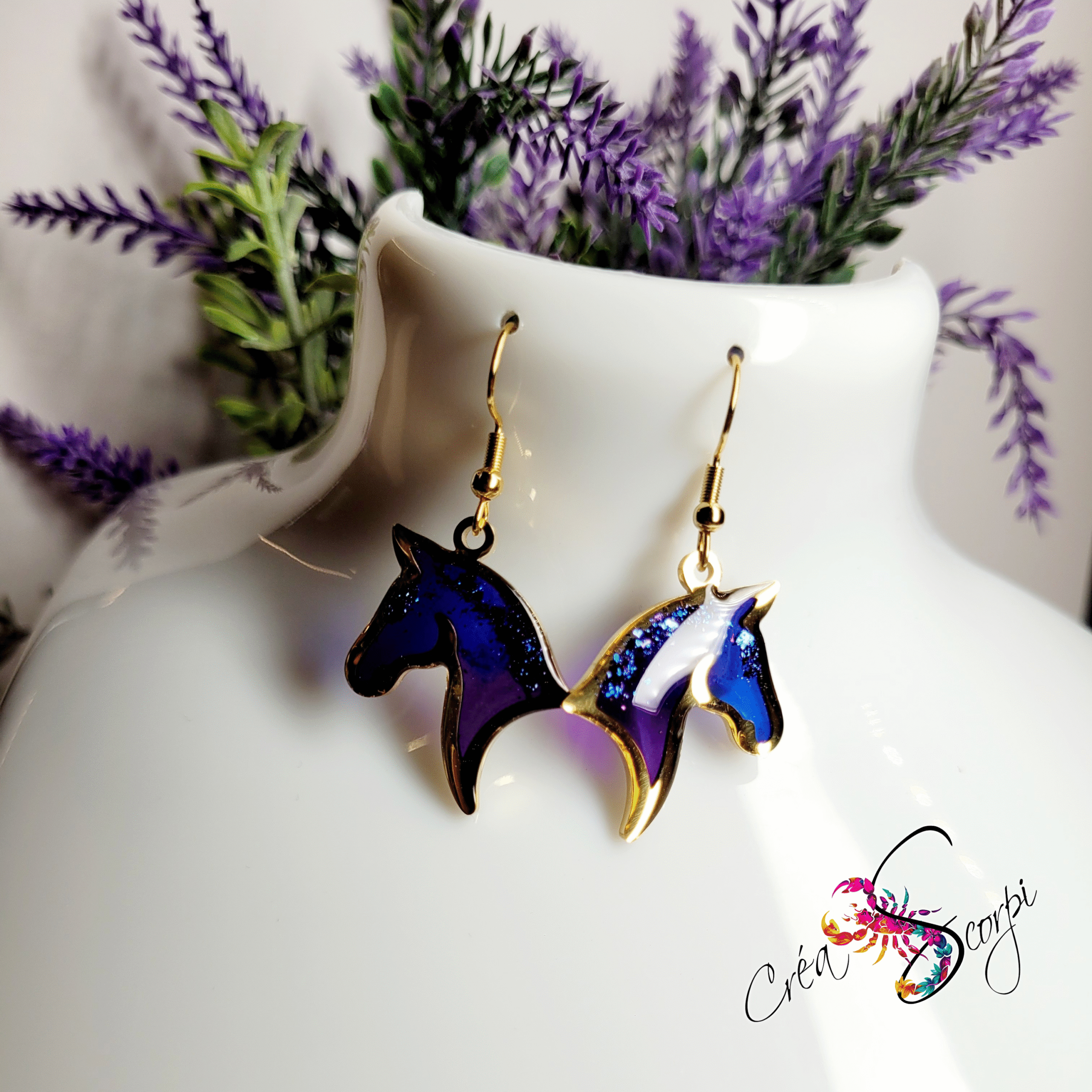 Boucles d'Oreilles "Cheval Galactique" – Image 2
