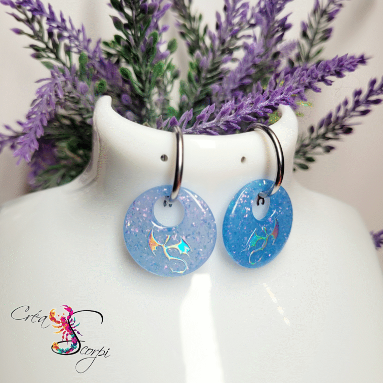 Boucles d'Oreilles Dragon Givré - Thermochromique (Changement de Couleur) 🐉🔥❄️