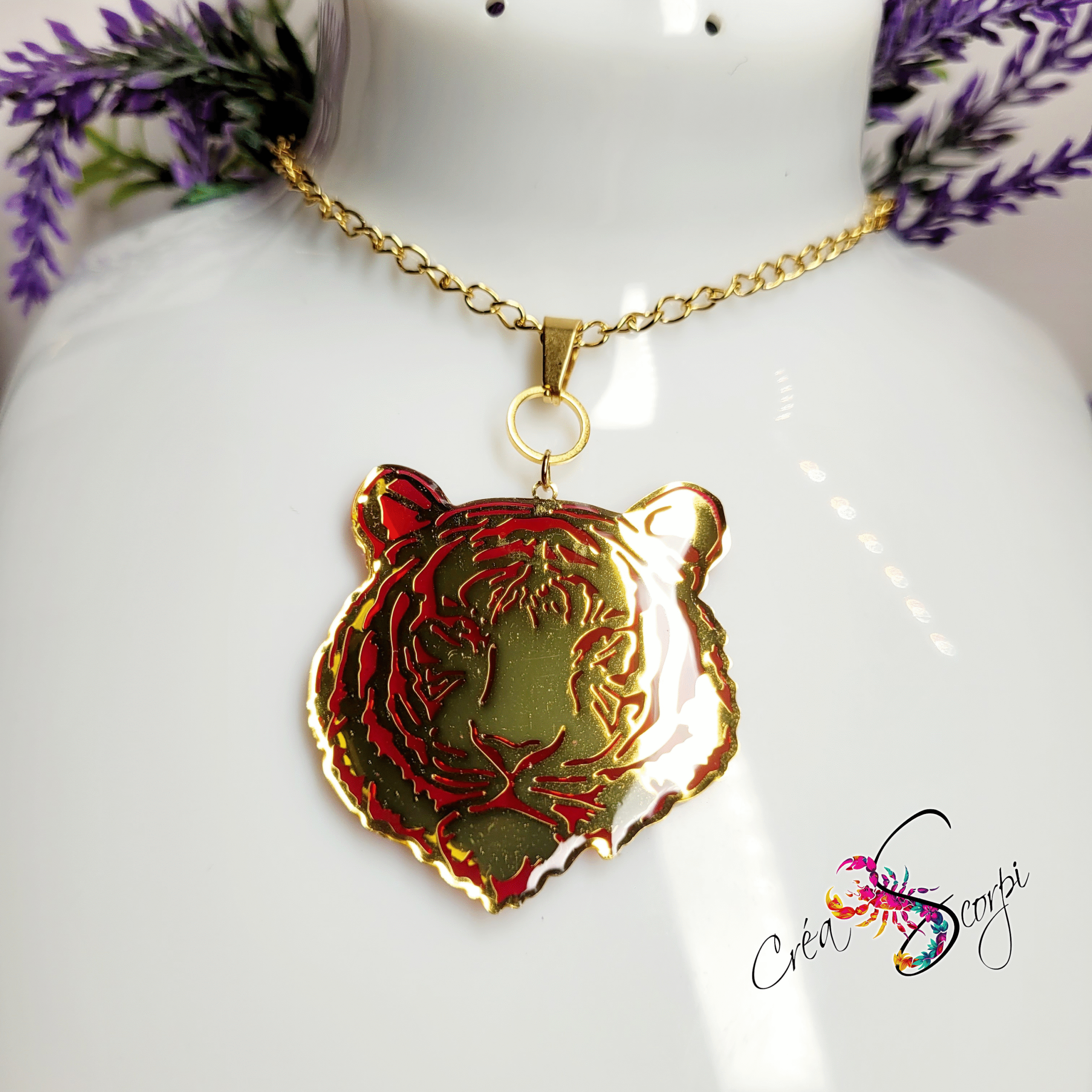 Collier Tête de Tigre Majestueuse
