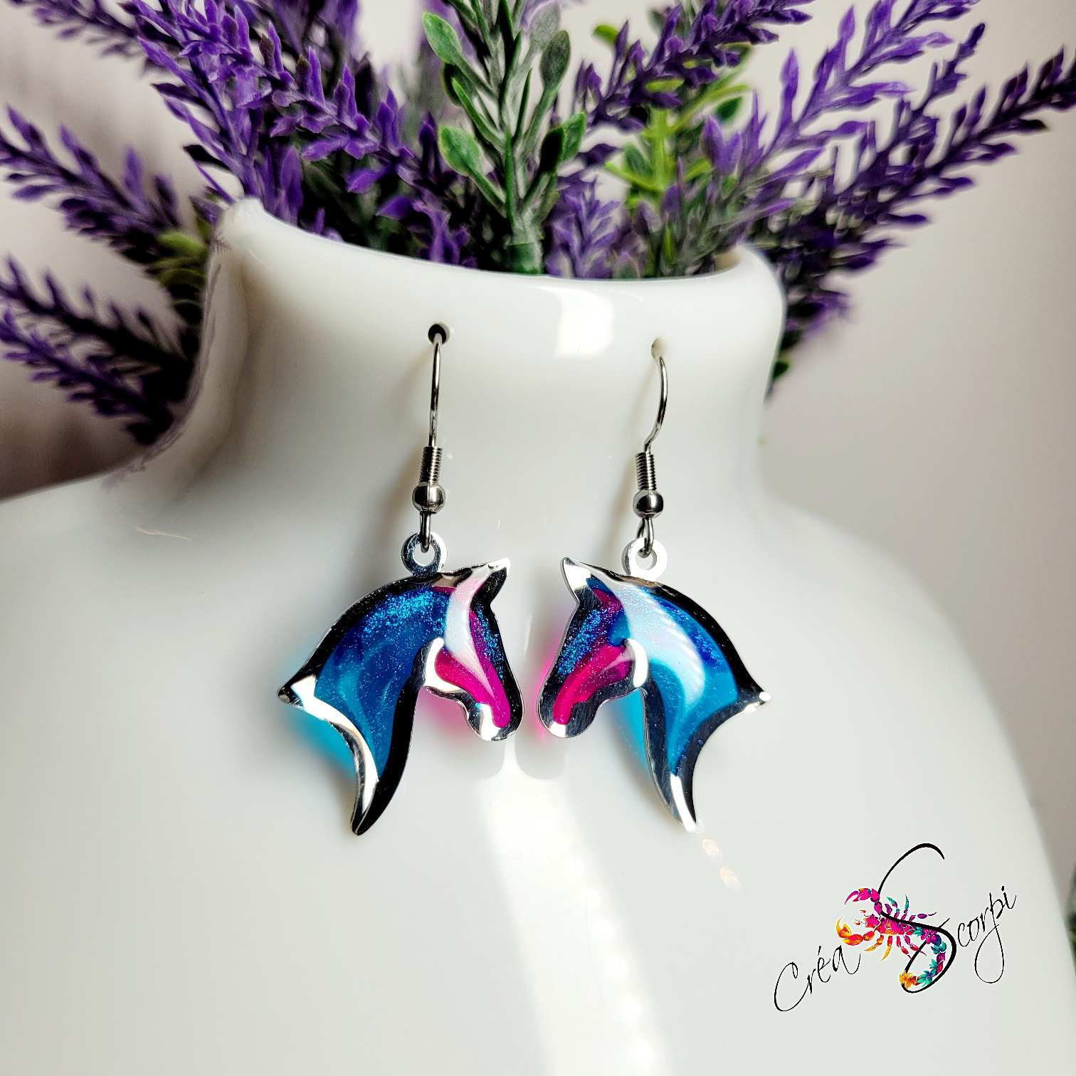 Boucles d'Oreilles "Aurore Équestre" – Image 2