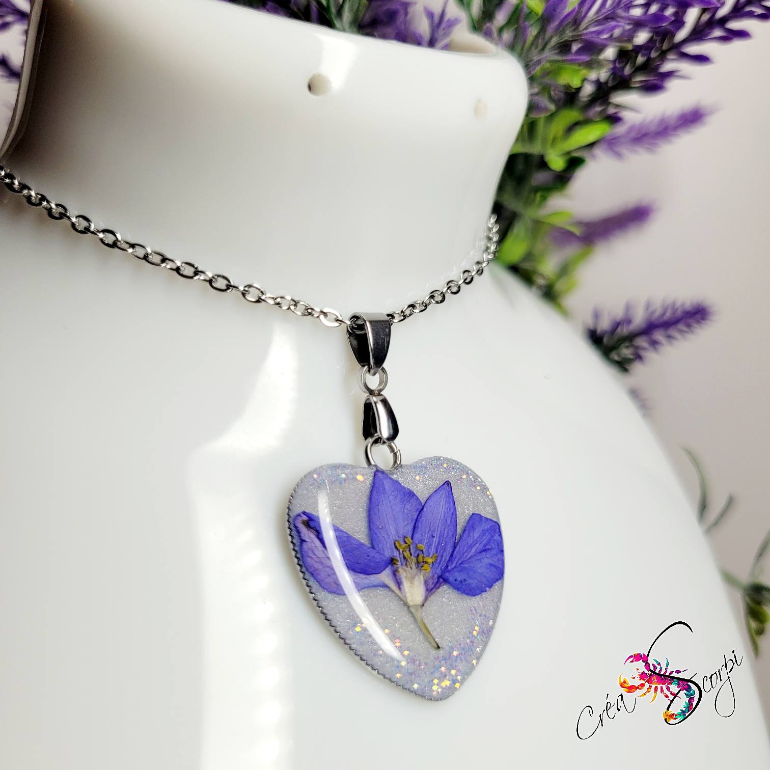 Collier "Cœur de Pétales & Éclat Céleste" – Image 4