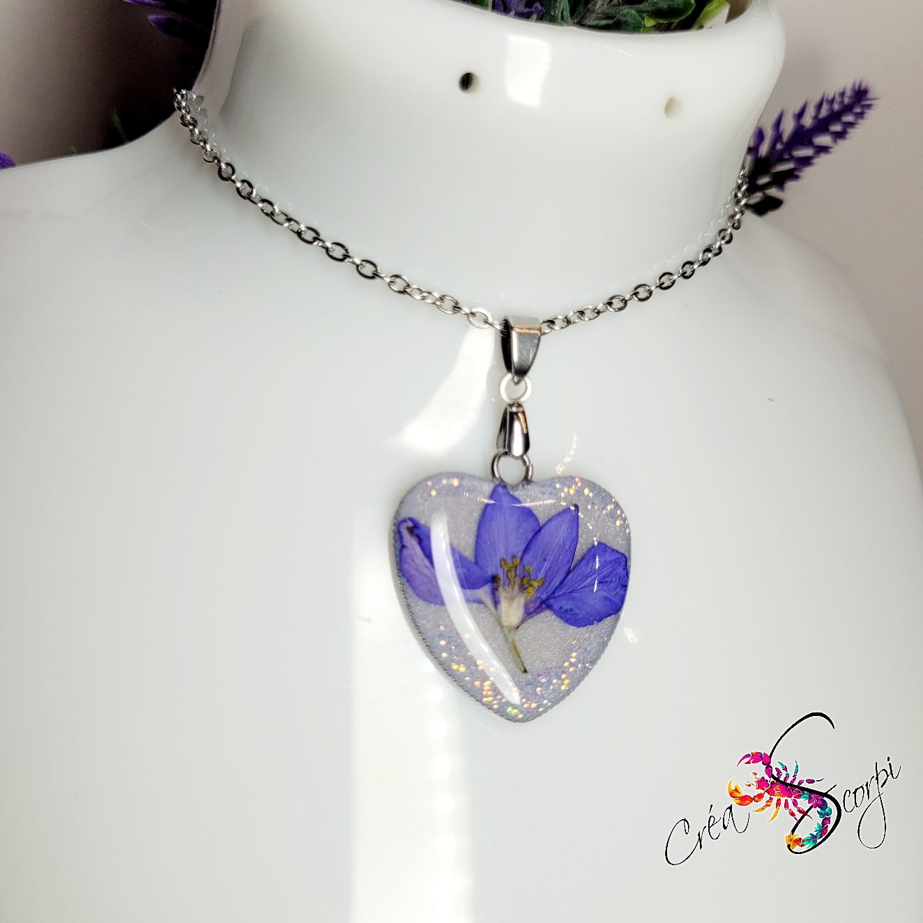 Collier "Cœur de Pétales & Éclat Céleste" – Image 2