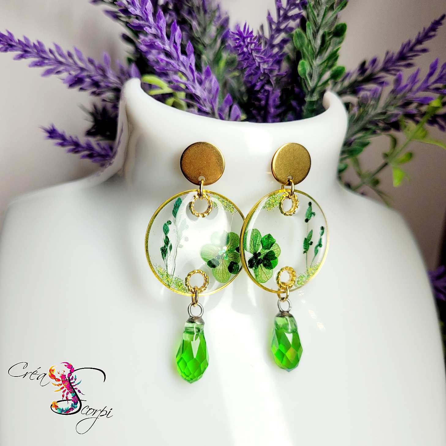 Boucles d'oreilles "Jardin d'Émeraude" – Image 4