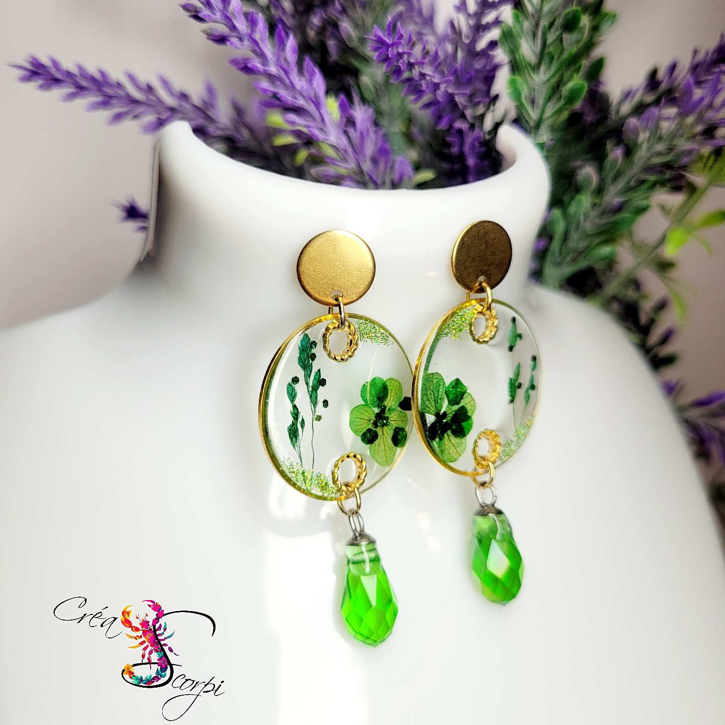 Boucles d'oreilles "Jardin d'Émeraude" – Image 3