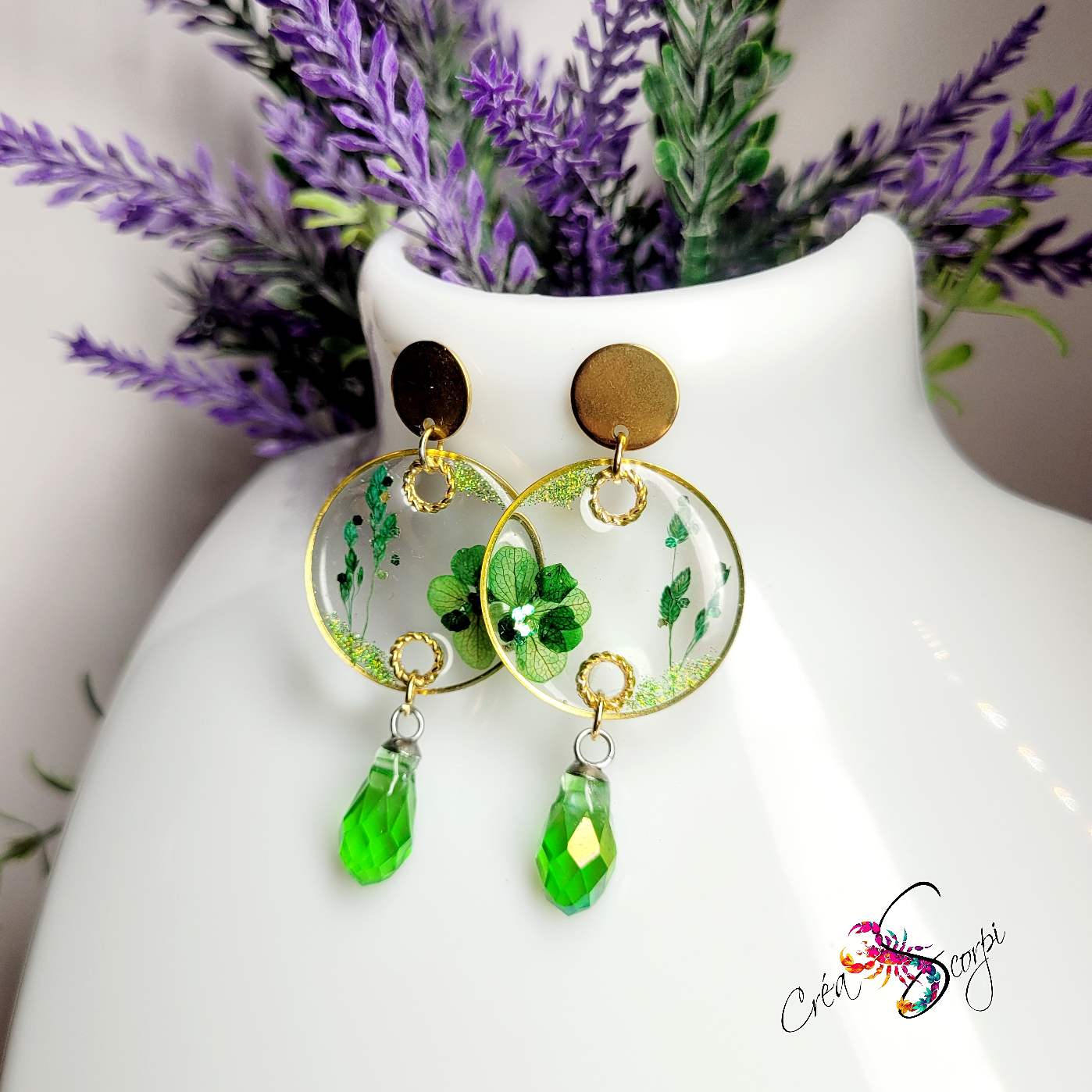 Boucles d'oreilles "Jardin d'Émeraude" – Image 2