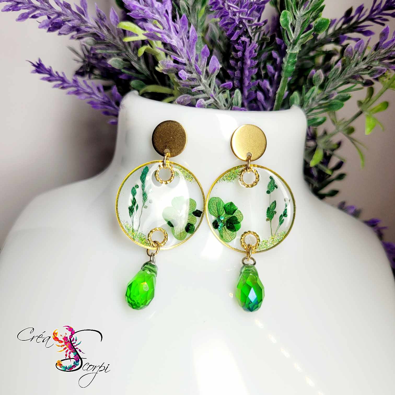 Boucles d'oreilles "Jardin d'Émeraude"