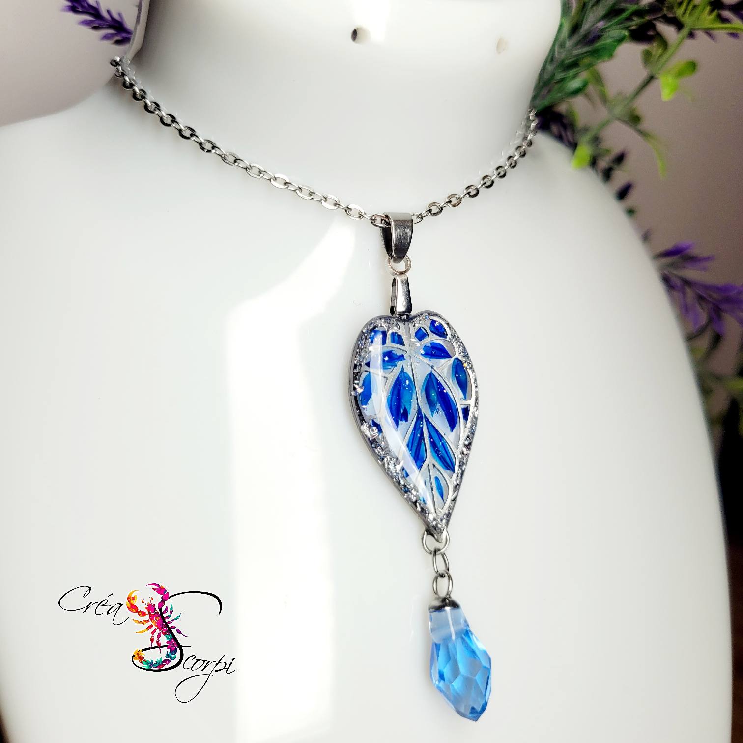 Collier "Feuillage Bleu" – Image 4