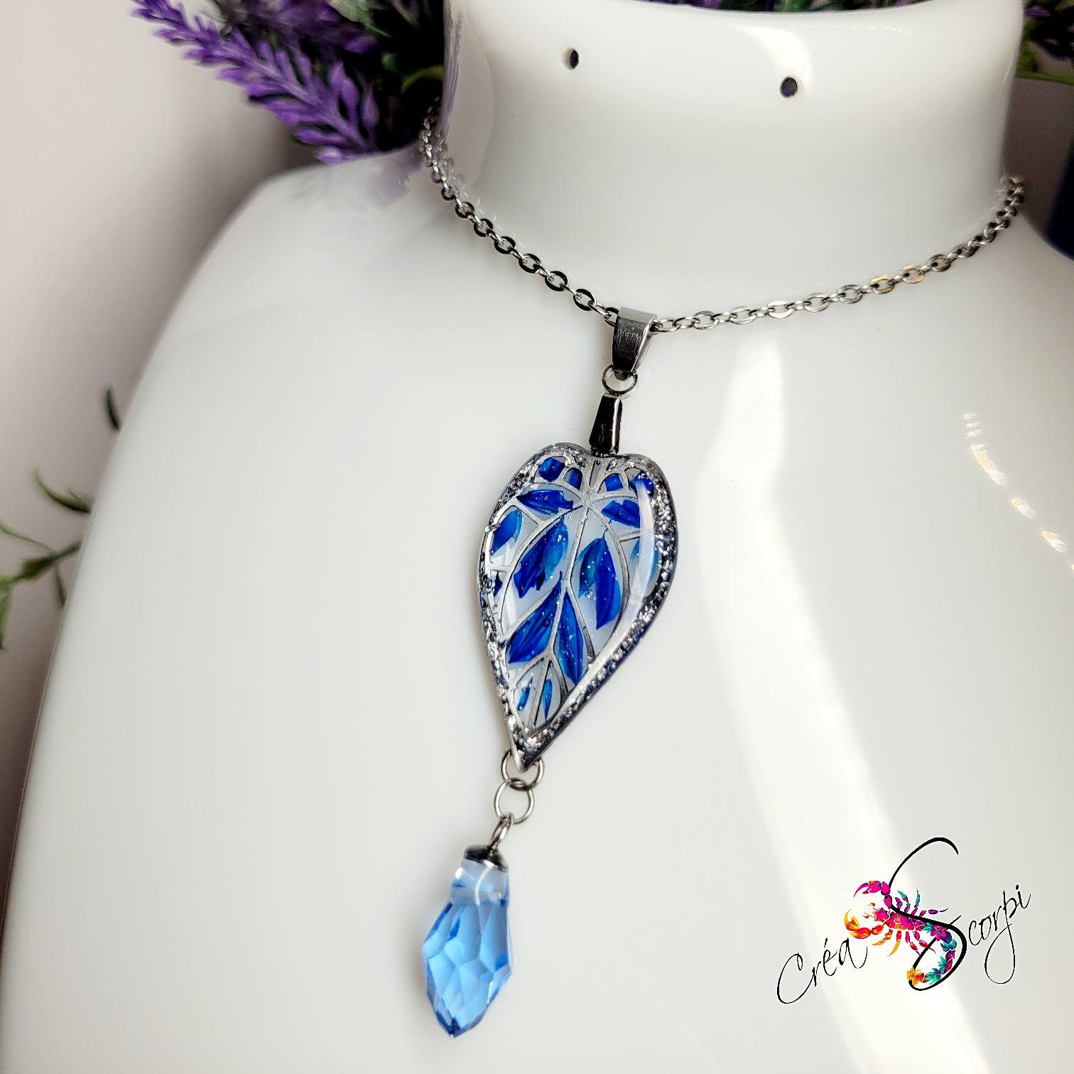 Collier "Feuillage Bleu" – Image 2