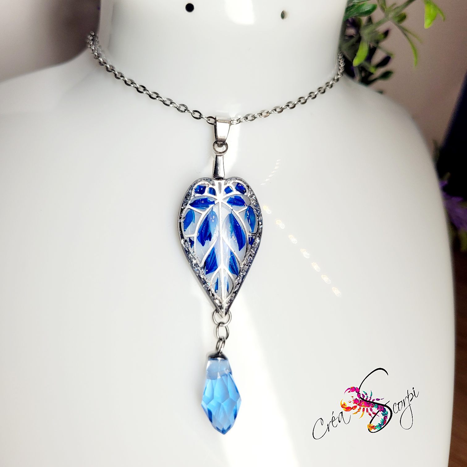 Collier "Feuillage Bleu" – Image 3