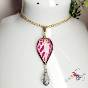 Collier "Feuillage Fuchsia"